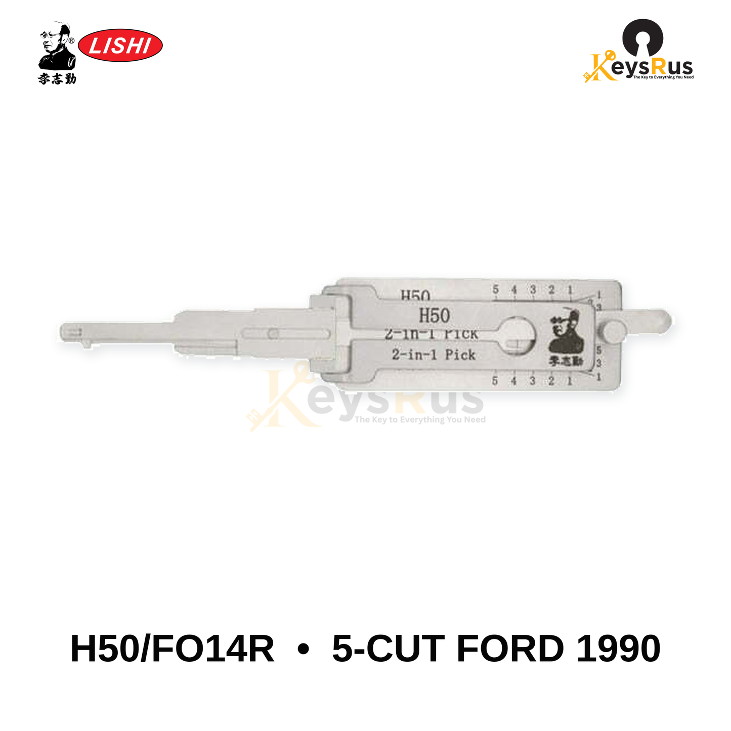 Original Lishi - H50 / FO14R 5-Cut Ford 1990 –Anti-Glare 2-in-1 Pick & Decoder