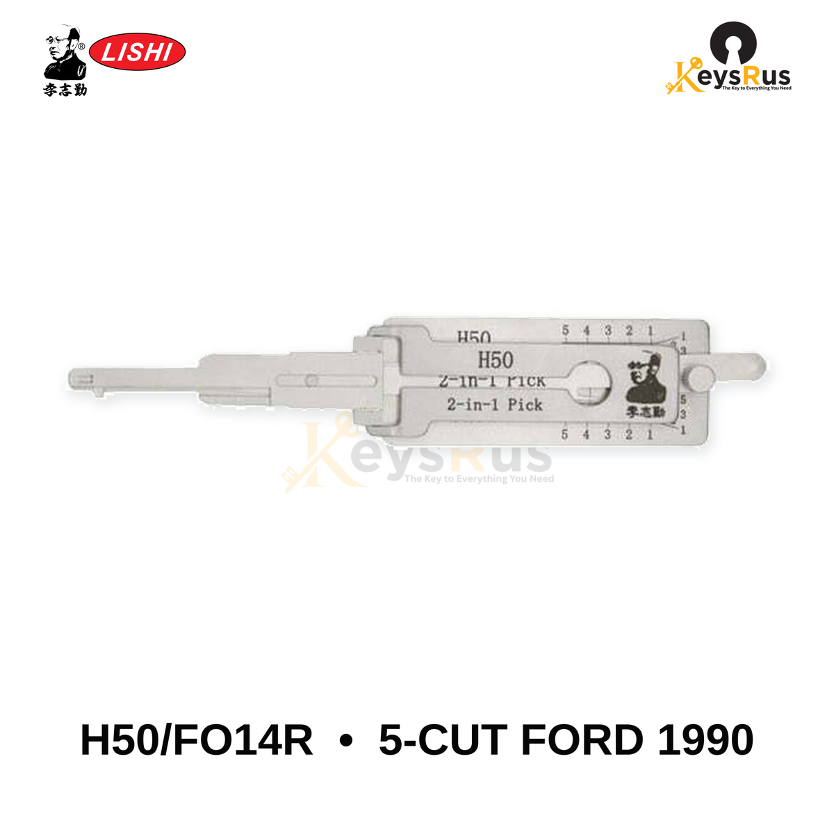 Original Lishi - H50 / FO14R 5-Cut Ford 1990 –Anti-Glare 2-in-1 Pick & Decoder