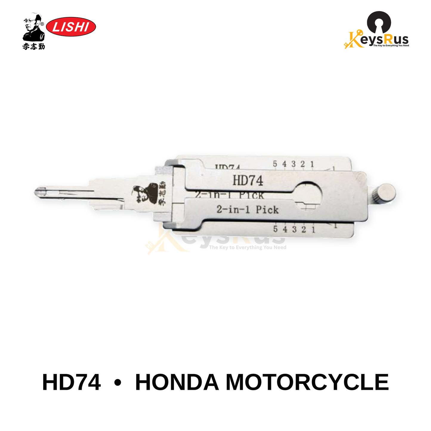 Original Lishi - HD74 Honda Motorcycle –Anti-Glare 2-in-1 Pick & Decoder
