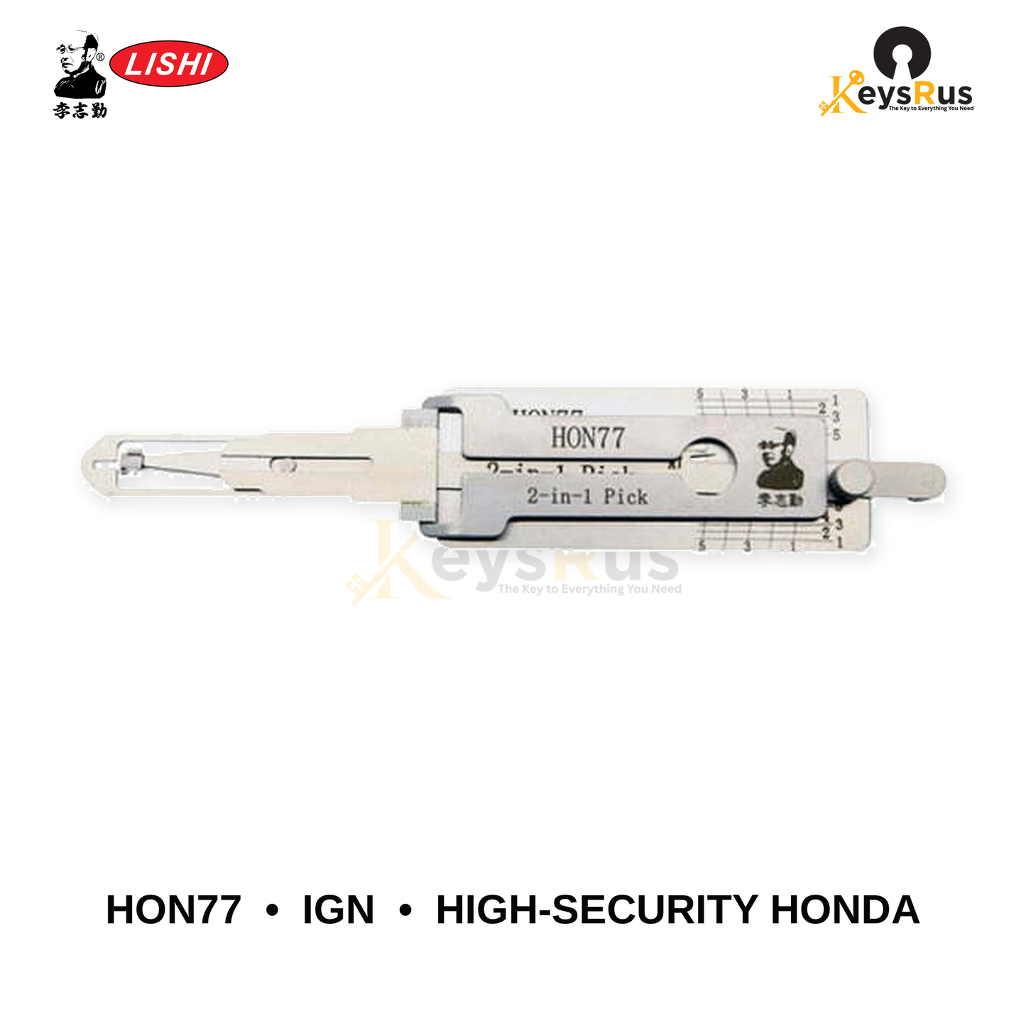 Original Lishi - HON77 IGN High-Security Honda Motorcycle –Anti-Glare 2-in-1 Pick & Decoder