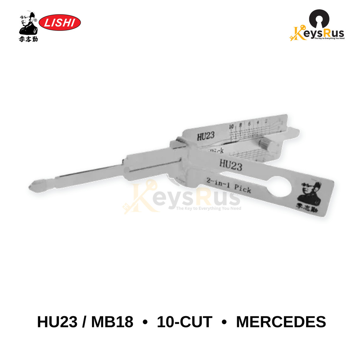 Original Lishi - HU23 / MB18 10-Cut Classic Mercedes-Benz –Anti-Glare 2-in-1 Pick & Decoder