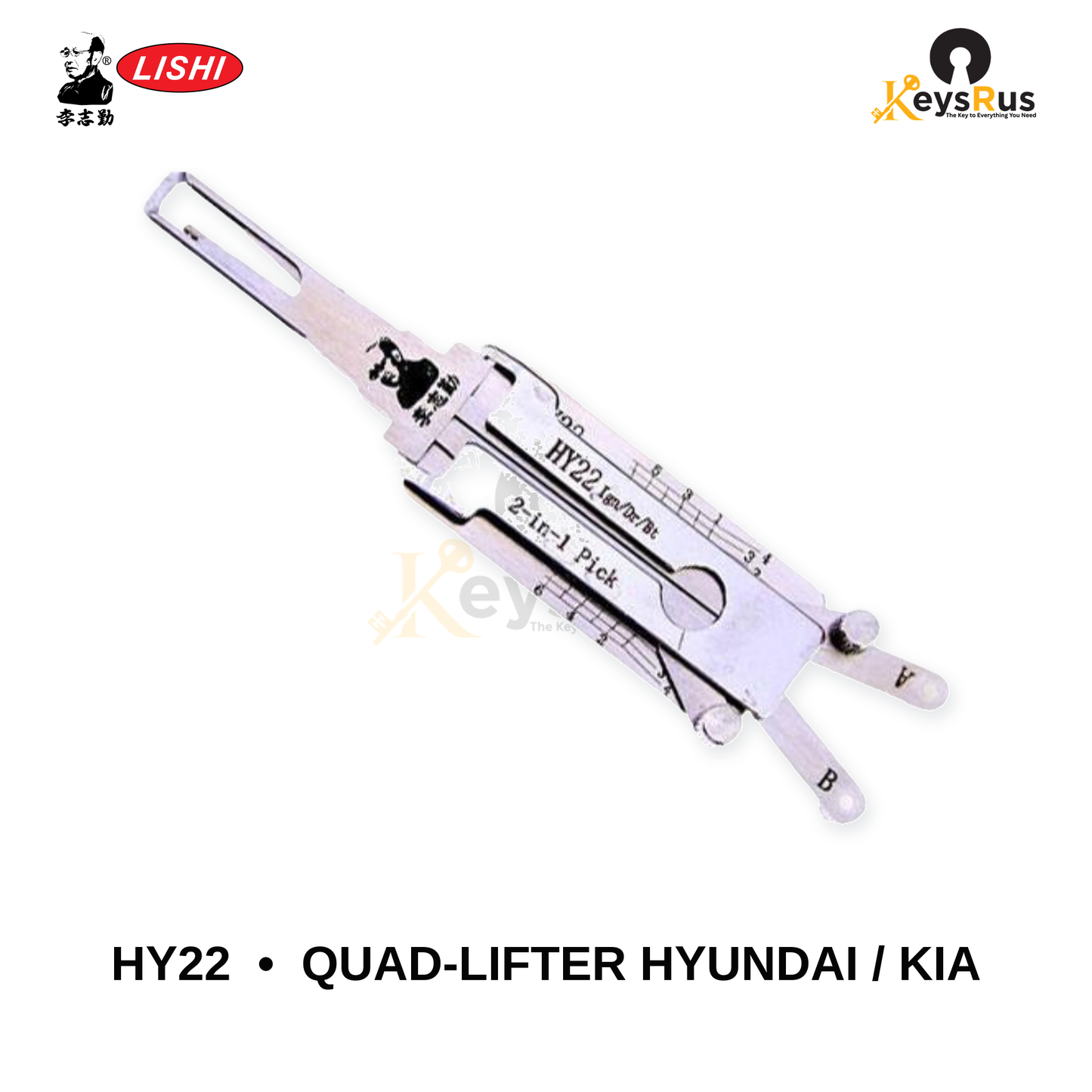 Original Lishi - HY22 Quad-Lifter Hyundai & Kia –Anti-Glare 2-in-1 Pick & Decoder