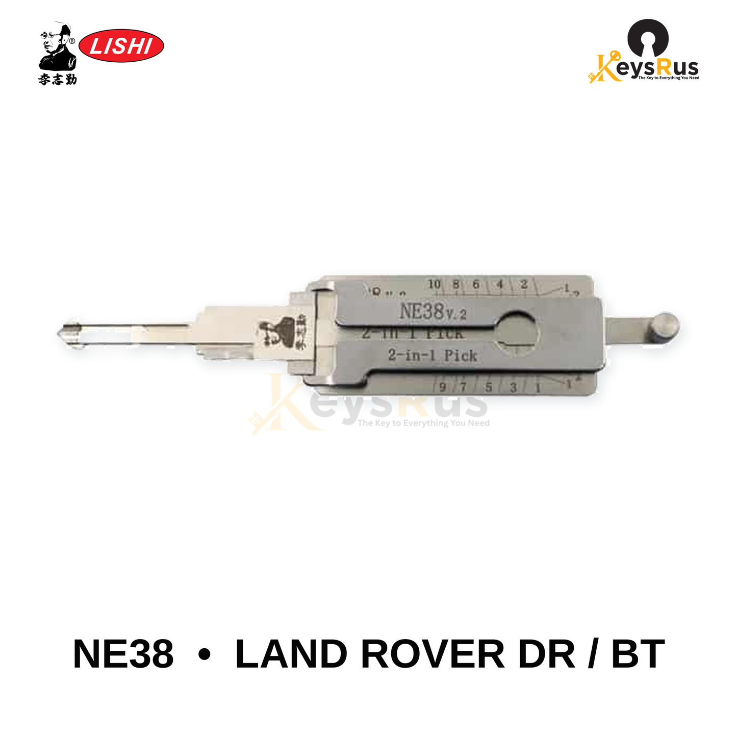 Original Lishi - NE38 Land Rover Door & Trunk –2-in-1 Pick & Decoder