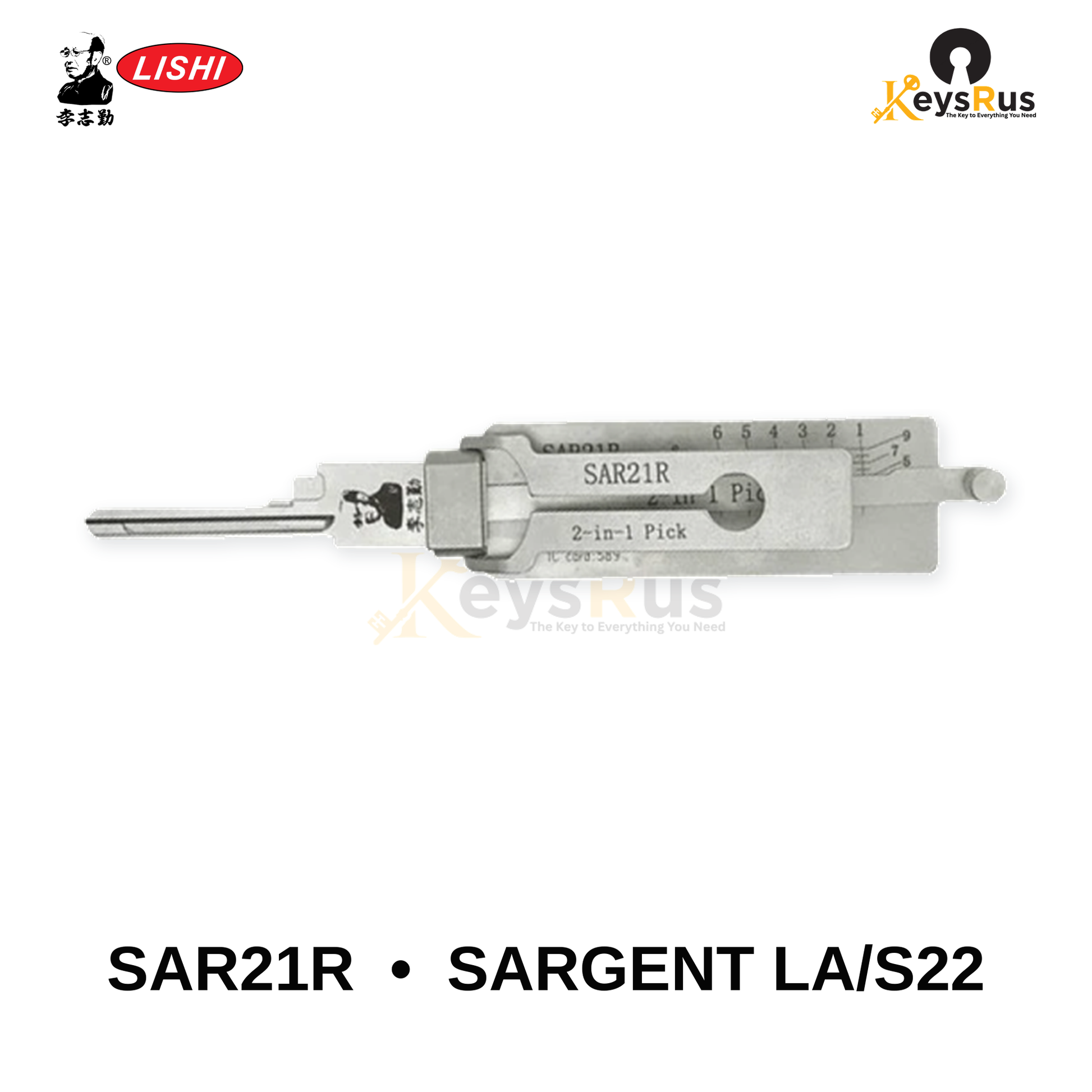 Original Lishi - SAR21R Sargent LA / S22 –Anti-Glare 2-in-1 Pick & Decoder