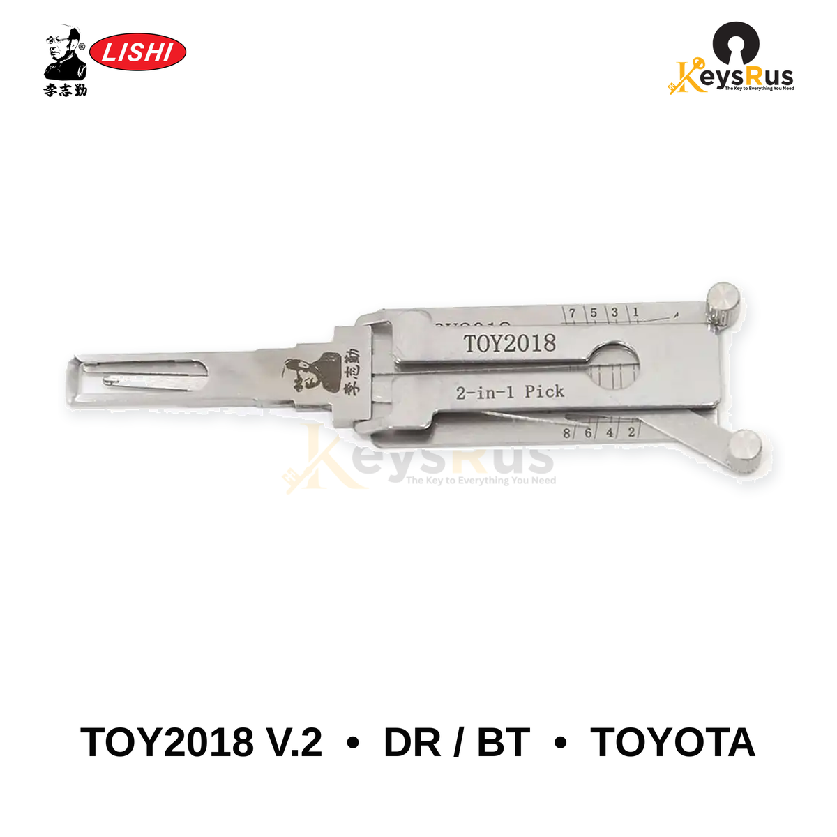 Original Lishi - TOY2018 V.2 DR / BT Toyota –Anti-Glare 2-in-1 Pick & Decoder