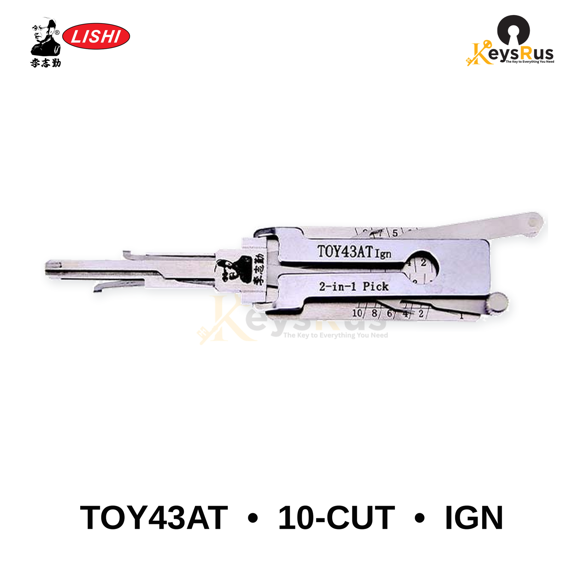 Original Lishi - TOY43AT 10-Cut Ignition Toyota –Anti-Glare 2-in-1 Pick & Decoder