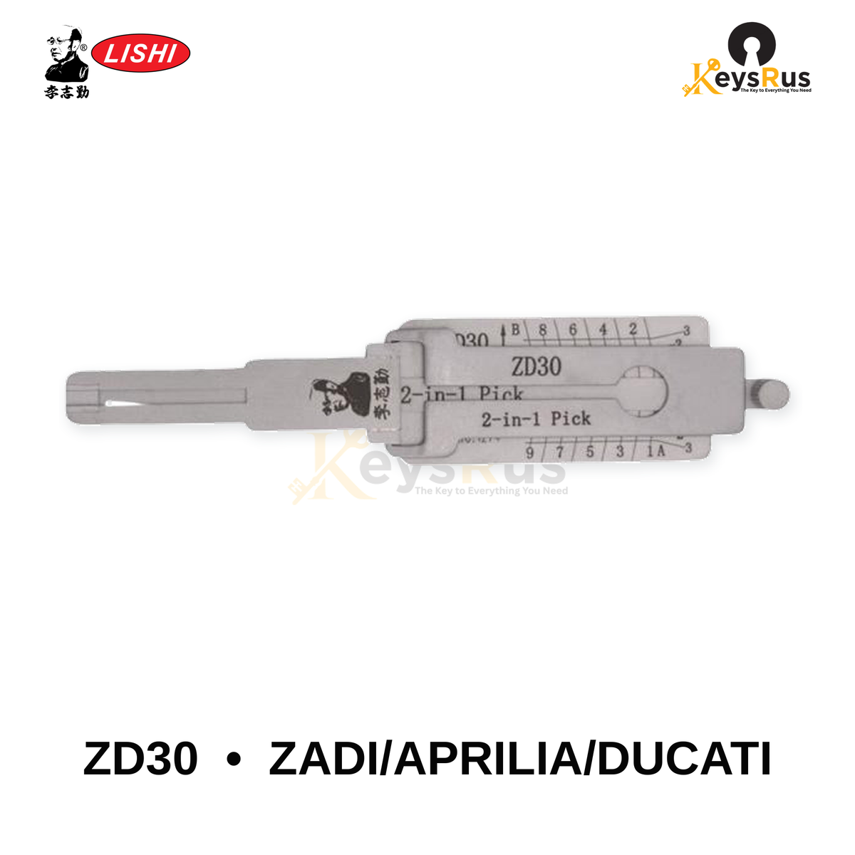 Original Lishi - ZD30 Zadi / Aprilia / Ducati –Anti-Glare 2-in-1 Pick & Decoder