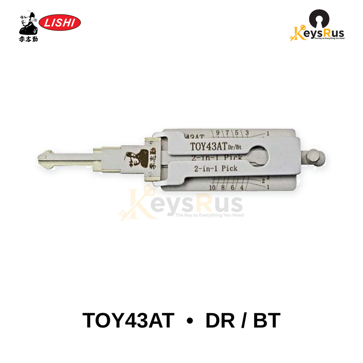 Original Lishi TOY43AT Toyota/Scion/Subaru 10-Cut Pick & Decoder