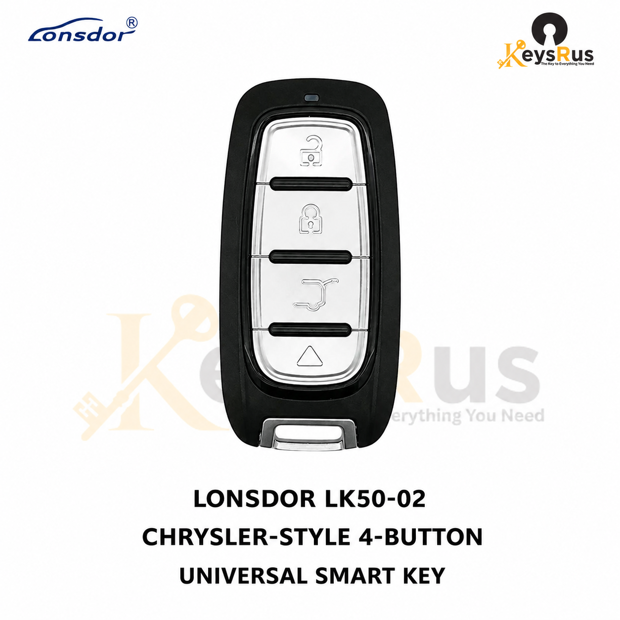 Lonsdor LK50-02 Chrysler-style NXP 4-button universal smart key, KeysRUs
