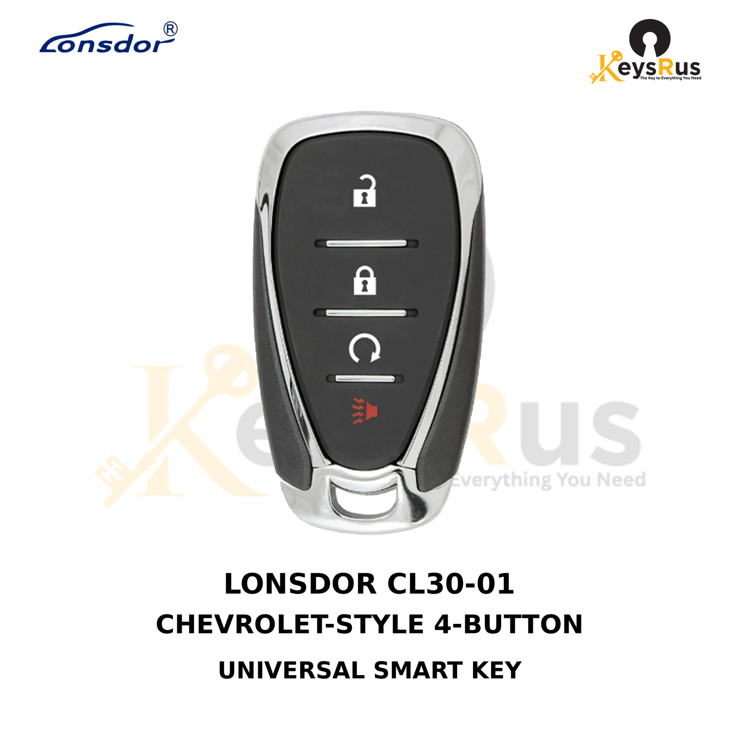 Original Lonsdor CL30-01 Chevrolet-style 4-button universal smart key product image, Keysrus
