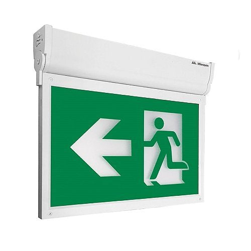 Mircom EL-7008MA – Edge-Lit LED Running Man Sign, Aluminum