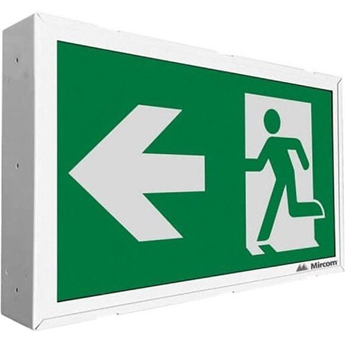 Mircom ELRM-100S – Steel LED Running Man Sign with Battery Backup
