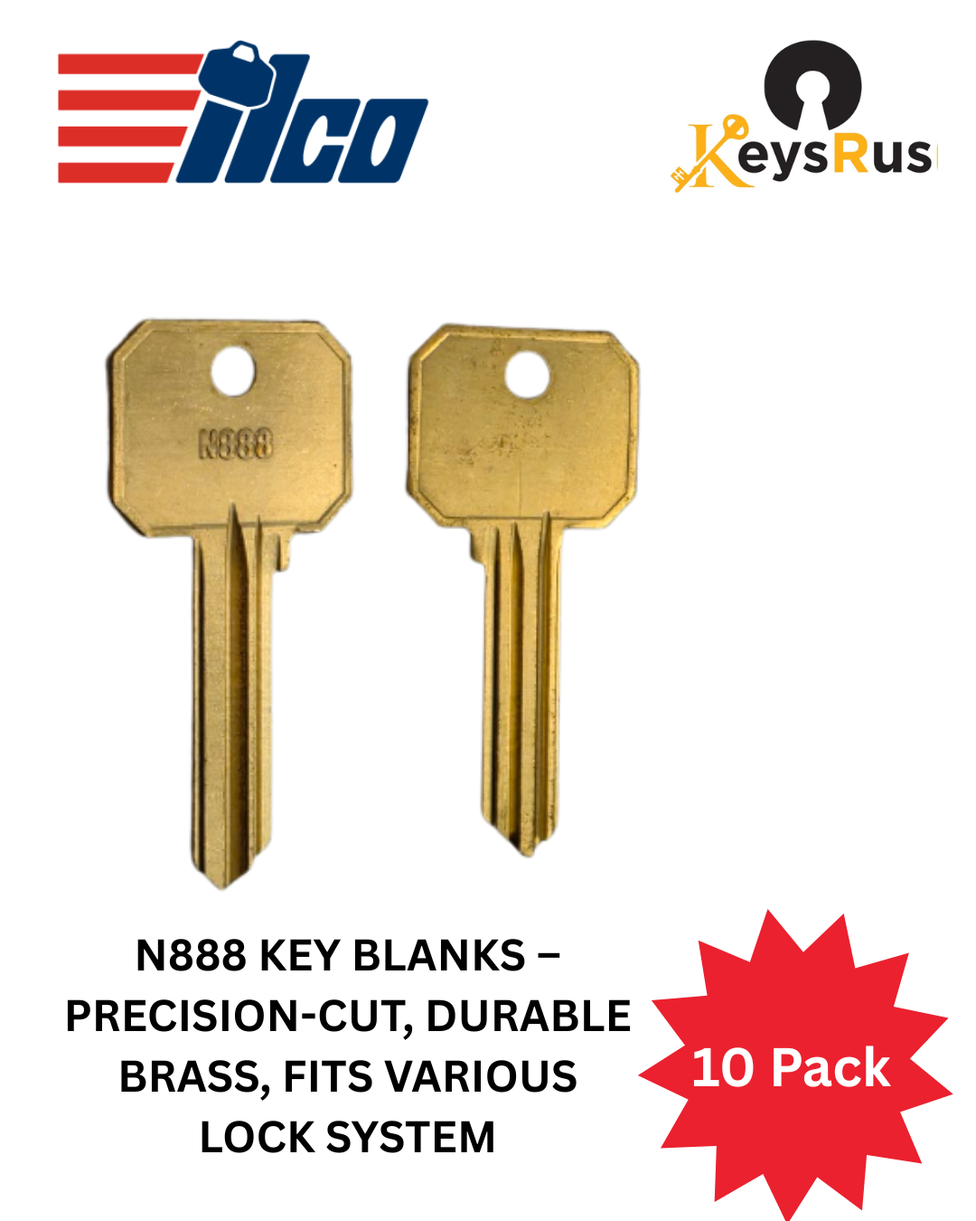 N888 brass key blanks
