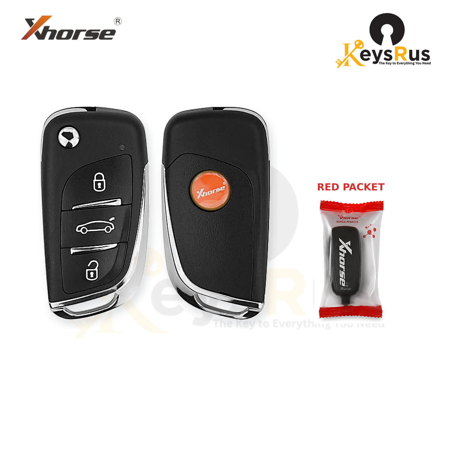 Xhorse XKDS00EN packaging view - red packet - Keysrus second image