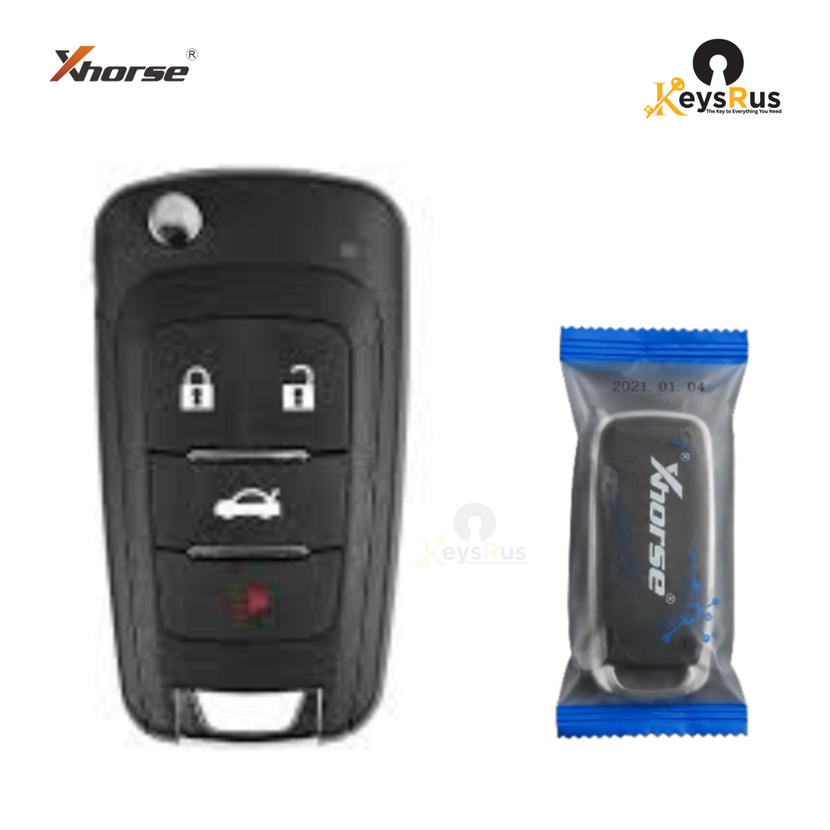 Xhorse XNBU01EN GM-style 4-button flip remote key